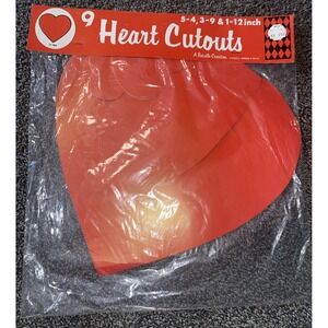 Vintage Beistle Heart Cutouts Red Valentine's Day Decorations NOS New